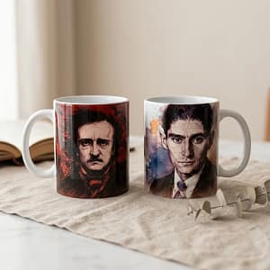 Duo de mug literario Poe + Kafka